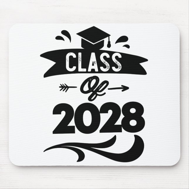 Tapis De Souris T-shirt Classe de 2028 Senior 2028 Diplômé (Devant)