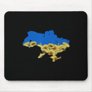 Tapis De Souris T-shirt Fleur de Tournesol Drapeau Ukraine Floral