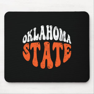 Tapis De Souris T-shirt Oklahoma State.retro Design Vintage Détres