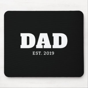 Tapis De Souris T Shirt Texte Blanc Noir Gras Année Papa