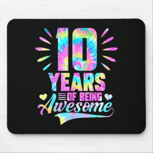 Tapis De Souris T-shirt tie-dye 10 ans d'anniversaire 10 ans d'êtr