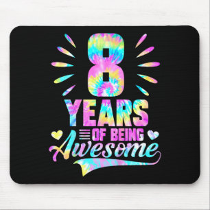 Tapis De Souris T-shirt tie-dye 8 ans pour un 8ème anniversaire fo