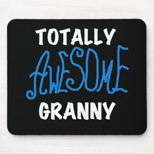 Tapis De Souris T-shirts bleu et cadeaux de mamie totalement (Devant)