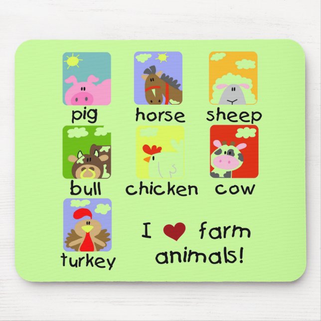 Tapis De Souris T-shirts et cadeaux d'animaux de ferme (Devant)