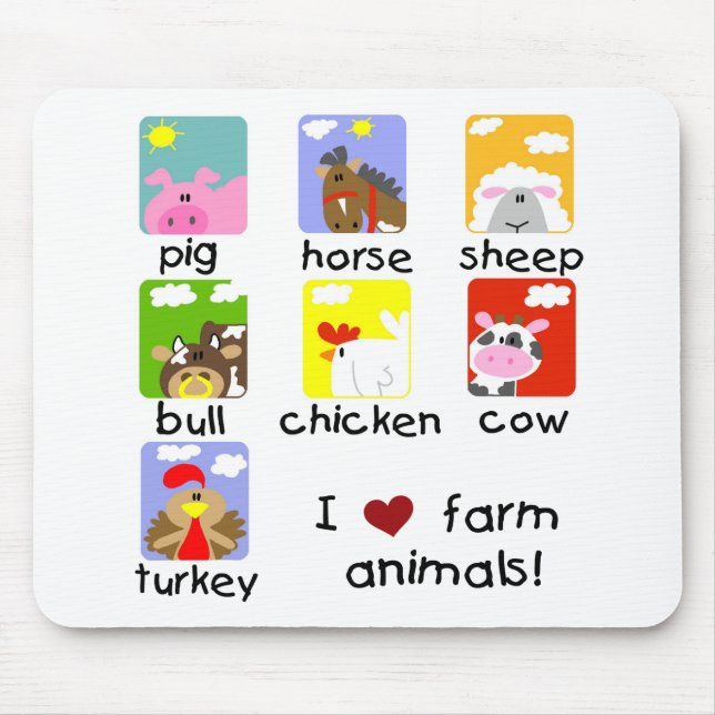 Tapis De Souris T-shirts et cadeaux d'animaux de ferme (Devant)