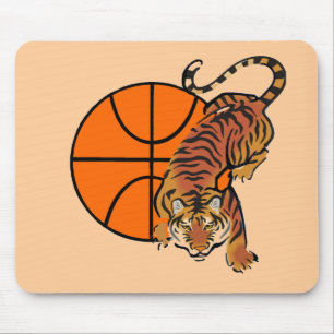 Tapis De Souris T-shirts et cadeaux de basket-ball de tigre
