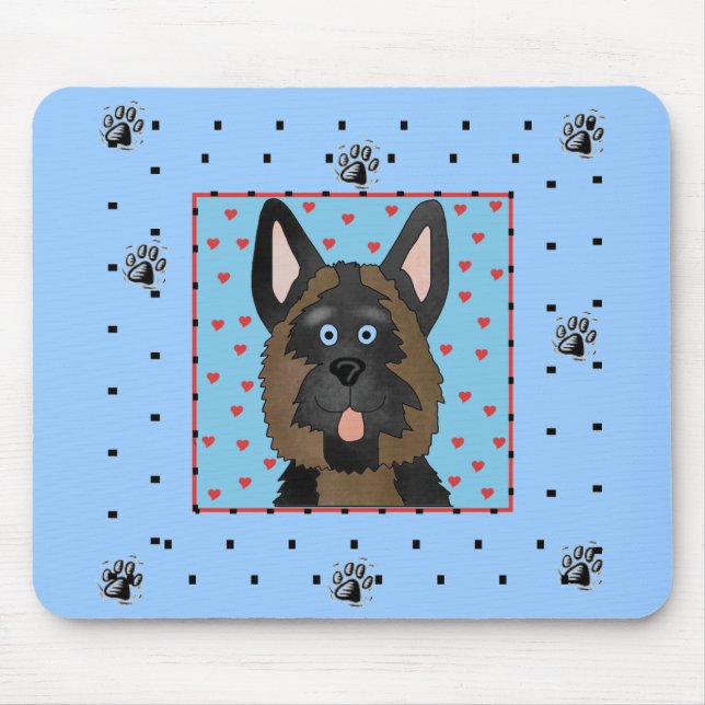 Tapis De Souris T-shirts et cadeaux de chien de berger allemand (Devant)