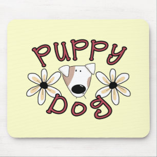 Tapis De Souris T-shirts et cadeaux de chiot de fleurs
