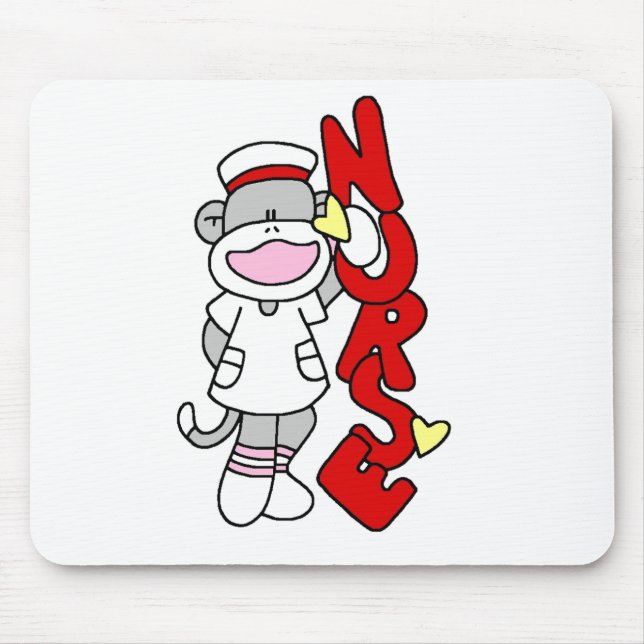 Tapis De Souris T-shirts et cadeaux de l'infirmière singe de choc (Devant)
