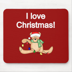 Tapis De Souris T-shirts et cadeaux de Noël d'amour de l'ours de n