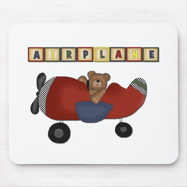 Tapis De Souris T-shirts et cadeaux de pilote d'ours de nounours (Devant)