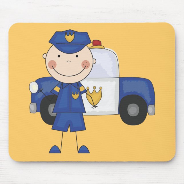 Tapis De Souris T-shirts et cadeaux masculins de policier (Devant)