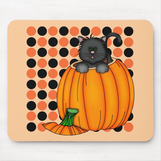 Tapis De Souris T-shirts et cadeaux pour chat Halloween (Devant)
