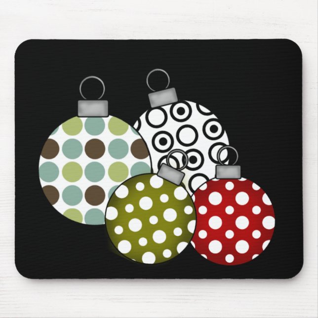 Tapis De Souris T-shirts et cadeaux Retro Christmas Balls (Devant)