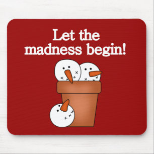Tapis De Souris T-shirts et cadeaux Snowman Holiday Madness