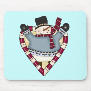 Tapis De Souris T-shirts et cadeaux Snowman Love