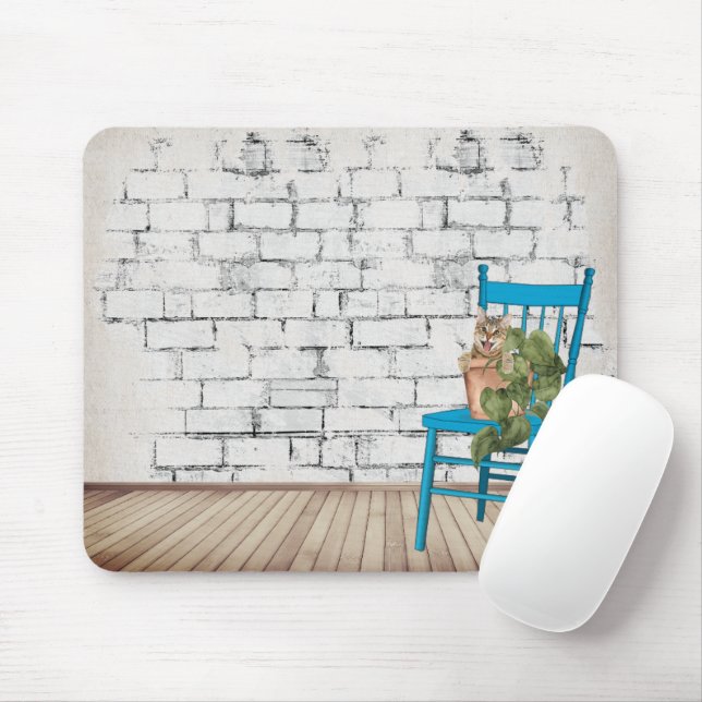 Tapis De Souris Tabby Cat en Plante pointillé (Avec souris)