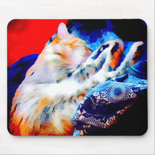 Tapis De Souris Tabby Chat Coucher Mousepad coloré