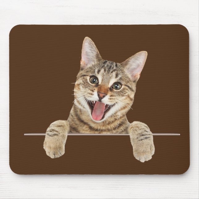 Tapis De Souris Tabby Chat souriant (Devant)