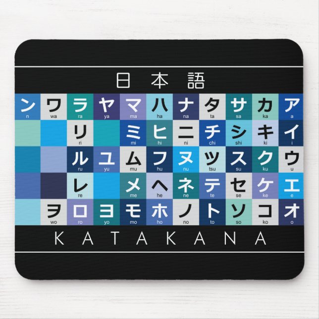 Tapis De Souris Table Katakana japonaise (Devant)