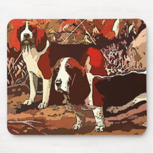 Tapis De Souris Tableau Beagle vintage sur le carnet de souris