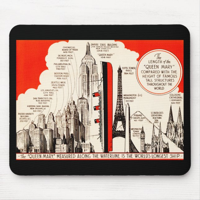 Tapis De Souris Tableau de comparaison Queen Mary (Devant)