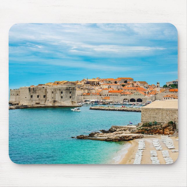 Tapis De Souris Tableau de la plage de Dubrovnik (Devant)