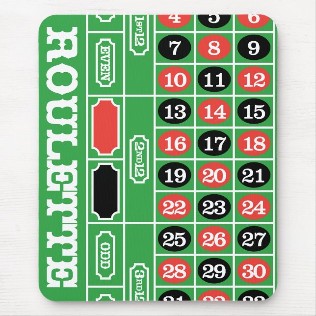Tapis De Souris Tableau de roulette - jeu de casino à gagner (Devant)