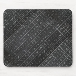 Tapis De Souris Tableau noir de tableau noir de symboles