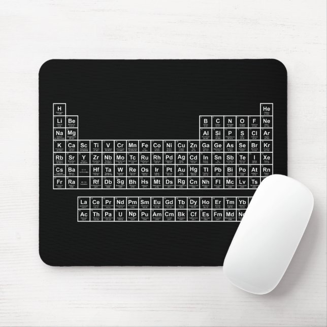 Tapis De Souris Tableau Périodique - Carte de souris noire (Avec souris)