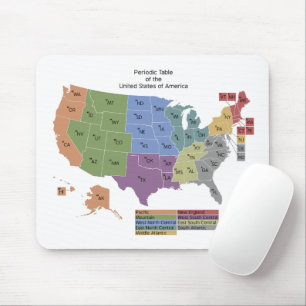 Tapis De Souris Tableau périodique des États-Unis d'Amérique -