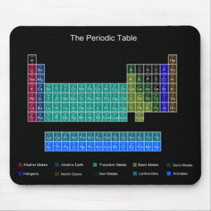 Tapis De Souris Tableau périodique élégant - bleu et noir