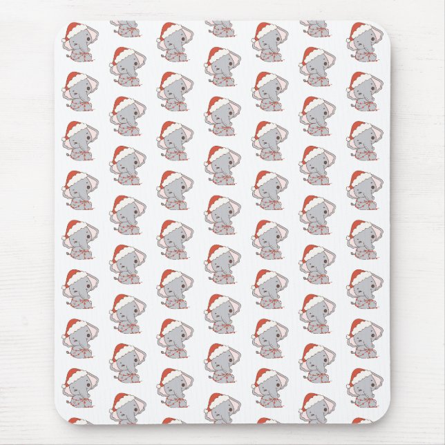 Tapis De Souris Tablette de la souris éléphante de Noël (Devant)