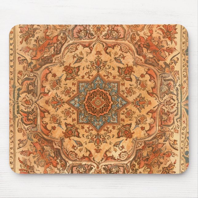 Tapis De Souris Tabriz Perse Style Rug Tons Chauds (Devant)