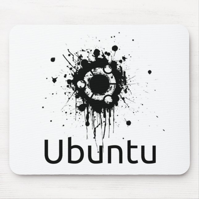Tapis De Souris Tache d'encre Mousepad d'Ubuntu (Devant)