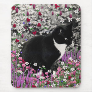 Tapis De Souris Taches de rousseur en fleurs II - chat de Kitty de