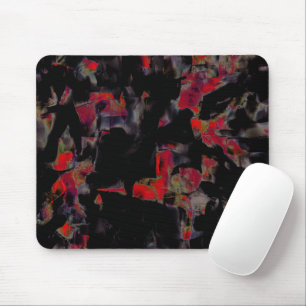 Tapis De Souris Taches rouges flashy sur base rocheuse gris foncé,