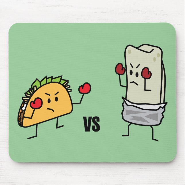 Tapis De Souris Taco contre le burrito (Devant)