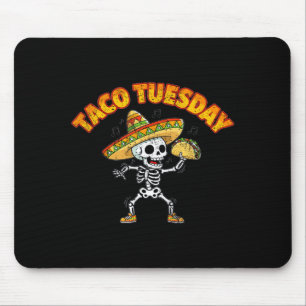 Tapis De Souris Taco mardi dansant squelette drôle cinco de mayo