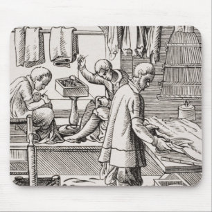 Tapis De Souris Tailleur, reproduction d'une gravure sur bois