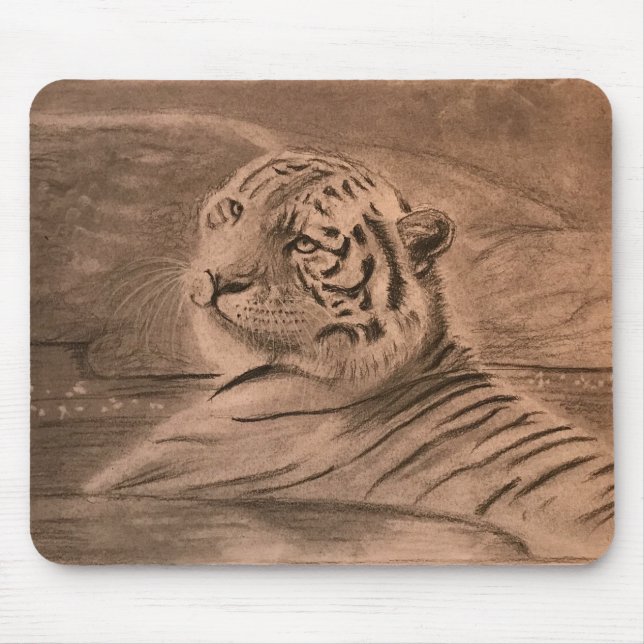 Tapis De Souris "Taking A Dip" tiger mousepad (Devant)
