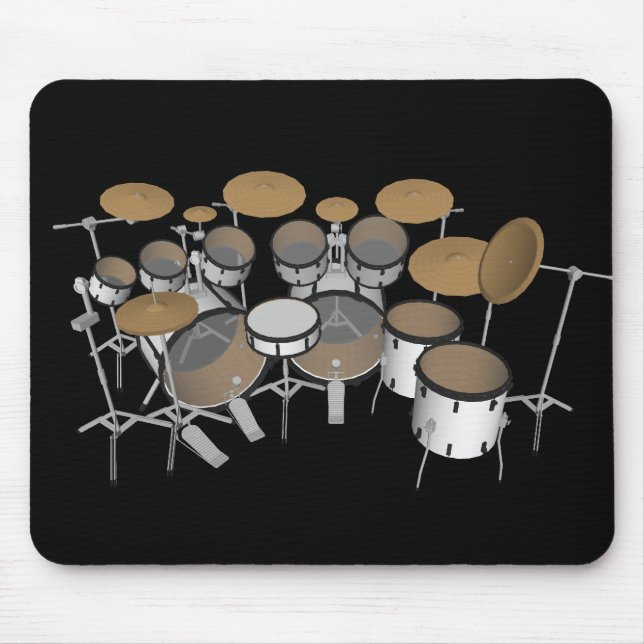 Tapis De Souris Tambours : Kit blanc de tambour : modèle 3D : (Devant)