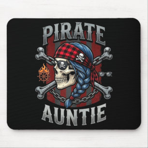 Tapis De Souris Tante pirate crâne de famille drôle jolly roger
