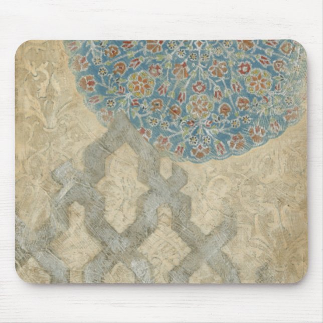 Tapis De Souris Tapisserie d'argent décoratif Arrangement floral (Devant)