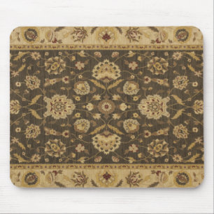 Tapis De Souris Tapisserie florale d'or de vert forêt