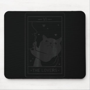 Tapis De Souris Tarot de Chat Noir Chaton Sorcière Mignon Amoureux