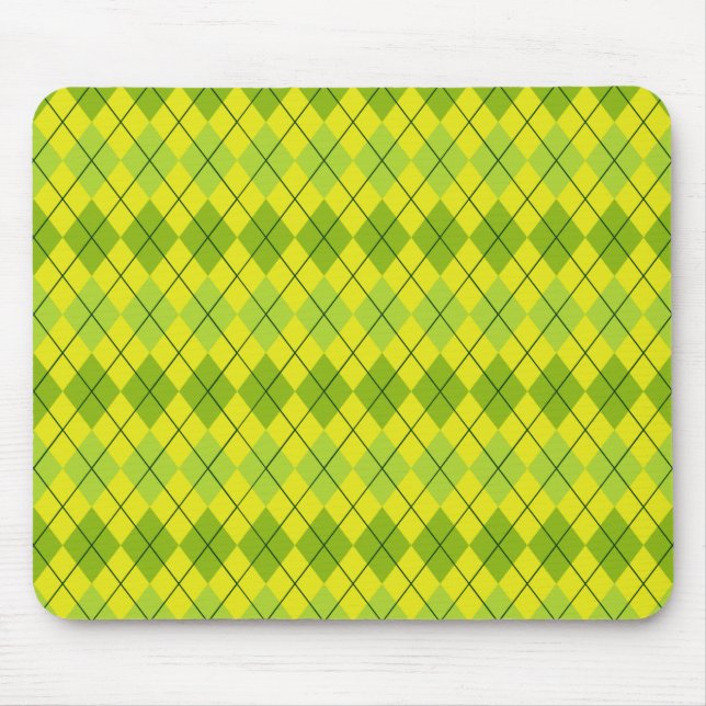 Tapis De Souris Tartan écossais vert vif Motif (Devant)