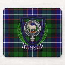 Tartan et blason du clan écossais Russell 