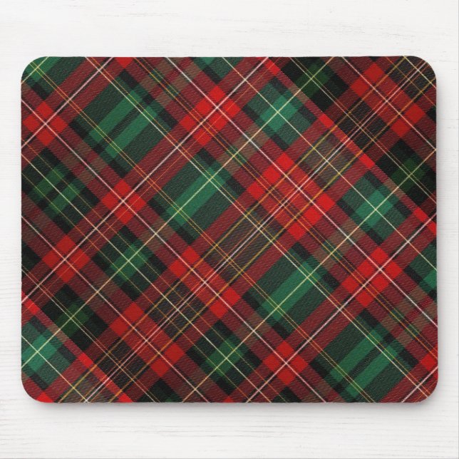 Tapis De Souris Tartan rouge et vert (Devant)
