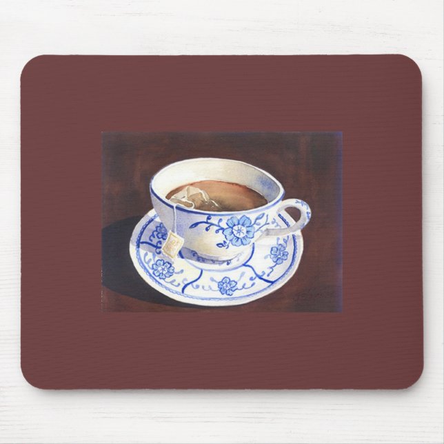 Tapis De Souris Tasse de thé et soucoupe (Devant)